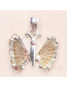 Nefertitis Turmalín motýl přívěsek stříbro Ag 925 LOT18 - 1,2 cm, 1,7 g