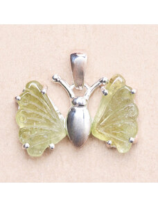 Nefertitis Turmalín motýl přívěsek stříbro Ag 925 LOT16 - 1,3 cm, 2,2 g