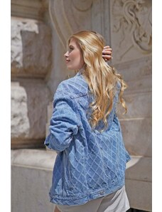 Mood of Paris Modrá džínová bunda s aplikací Ginny