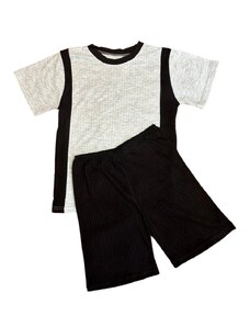 BAZAR-Dětské pyžamo - Klasic šedo-černé