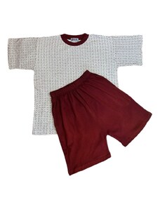 BAZAR-Dětské pyžamo - jemný vzorek bordó