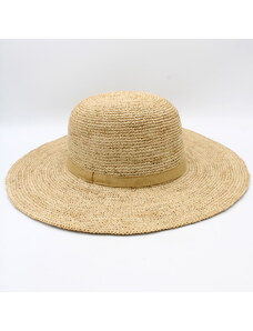 KRUMLOVANKA Dámský nemačkavý slaměný klobouk Big Brim z rafie natural P-3161128R
