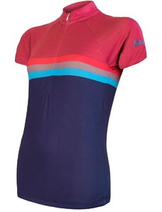 Dámský cyklistický dres Sensor Cyklo Summer Stripe Blue/Lilla