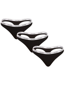 3PACK dámská tanga Calvin Klein černé (QD5209E-UB1)