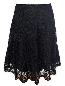 Černá vrstvená sukně s krajkou Orsay
