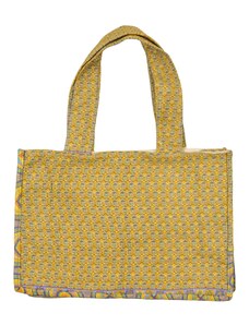 Elegantní plážová taška, žluto-fialová, rozměr 48x13x34 + 34cm ucha Žlutá , 34 cm cm, 48 cm cm, 13 cm cm, Indie , bavlna a polyester