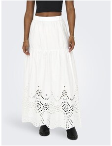 Bílá dámská maxi sukně ONLY Roxanne - Dámské