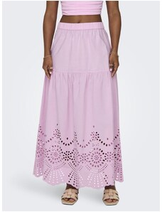 Světle růžová dámská maxi sukně ONLY Roxanne - Dámské