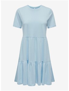 Světle modré dámské basic šaty ONLY May - Dámské