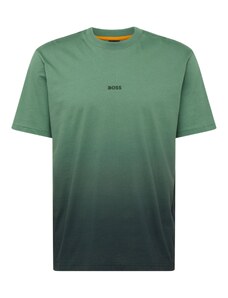 BOSS Orange Tričko 'Te_Gradient' zelená / tmavě zelená / oranžová