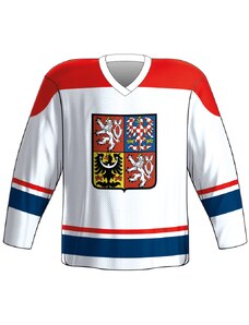 Fan dres Česko bílá s červenými rameny