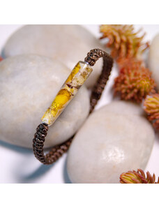 Dámsky Náramek Sunlit Honeycomb s 24karátovým zlatem v perle Lampglas