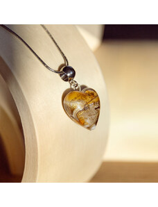 Dámsky Náhrdelník Honey Heart s 24karátovým zlatem v perle Lampglas