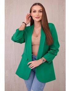 MladaModa Elegantní sako s nařasenými rukávy model 9709 zelené