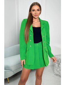 MladaModa Elegantní komplet saka a skládané sukně model 2191 zelený