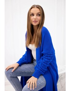MladaModa Dlouhý kardigánový svetr s netopýřími rukávy model 2020-9 barva královská modrá