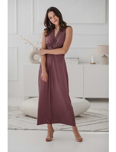 milk & love Těhotenské, kojící maxi šaty Loop Maxi Dress Rose Brown