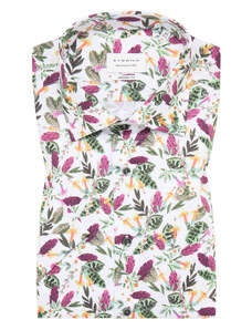 Eterna Pánská košile Modern Fit s krátkým rukávem - barevný rostlinný motiv 1185_56C18K