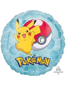 AMSCAN Foliový balonek kulatý Pokémon Pikachu - 43 cm