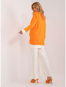 Fashionhunters Fluo oranžová dámská souprava s kardiganem