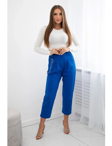 K-Fashion Kalhoty new punto s řetízkem chrpově modrá
