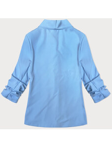 MADE IN ITALY Světle modré tenké sako s nařasenými rukávy (22-356)