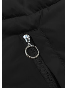 J.STYLE Černo-světle béžová oboustranná dámská krátká bunda s kapucí (16M2153-392)