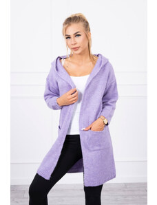 Kesi Obyčejný svetr s kapucí a kapsami fialové barvy