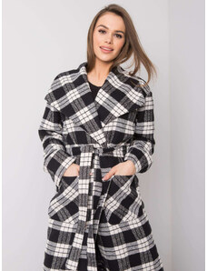 Fashionhunters Černobílý kostkovaný kabát od Yasmin