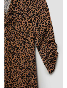 MOODO Midi šaty s leopardím vzorem