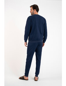 Italian Fashion Pánská tepláková souprava Fox s dlouhým rukávem, dlouhé kalhoty - tmavě modrá