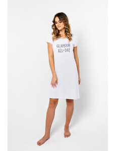 Italian Fashion Glamour dámská košile s krátkým rukávem - světlá melanž