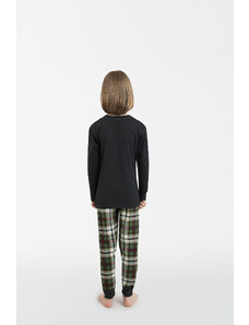Italian Fashion Chlapecké pyžamo Seward, dlouhý rukáv, dlouhé kalhoty - tmavě melanž/potisk