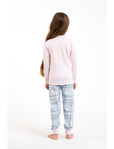 Italian Fashion Dívčí pyžamo Glamour, dlouhý rukáv, dlouhé kalhoty - růžová/potisk