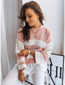 AMELIA dámský svetr s růžovými a bílými pruhy Dstreet MY1855z