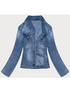 DROMEDAR Světle modrá jednoduchá dámská džínová bunda (DL2249L)