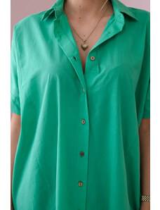 K-Fashion Bavlněná košile s krátkým rukávem zelený