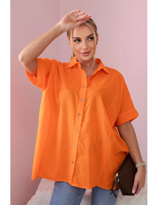 K-Fashion Bavlněná košile s krátkým rukávem pomeranč