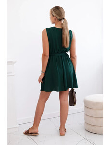K-Fashion Rozšířené šaty zavazované v pase tmavě zelená