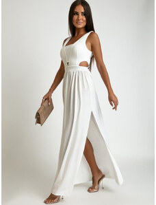 Fasardi Maxi šaty s výřezy, bílé