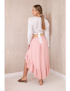 K-Fashion Sukně s delšími zády pudrově růžová