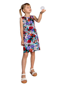 Yoclub Letní dívčí šaty bez rukávů UDK-0011G-A100 Vícebarevné