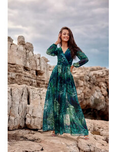 Roco Fashion Dámské šaty SUK0419 U79 zelené- Roco