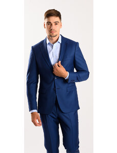 Alain Delon Kráľovsky modrý vlnený Slim Fit oblek