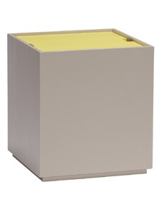 Šedo-žlutý dřevěný úložný box Hübsch Vault 40 x 40 cm
