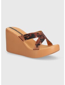 Pantofle Ipanema HIGH FASHION dámské, béžová barva, na klínku, 83520-AQ405