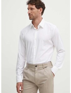 Košile BOSS pánská, bílá barva, slim, s klasickým límcem, 50503356