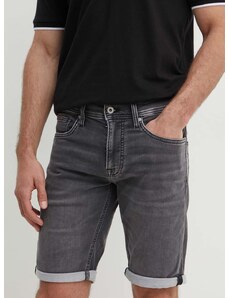 Džínové šortky Pepe Jeans SLIM GYMDIGO SHORT pánské, šedá barva, PM801075UH3