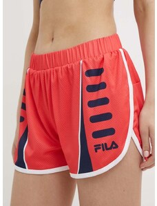 Běžecké šortky Fila Ruffec oranžová barva, medium waist, FAW0718
