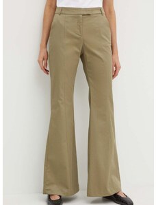Kalhoty MAX&Co. dámské, zelená barva, zvony, medium waist, 2416131014200